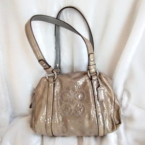 Coach Gray Patent Leather Small Satchel Handbag